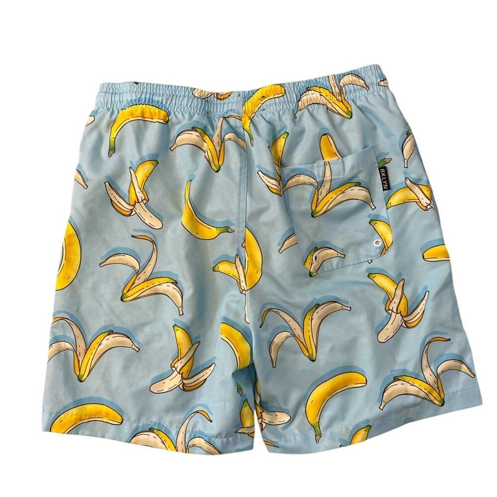 Brooklyn Cloth Men’s Surf Ave Swim Trunks Blue Banana Medium - Picture 2 of 7